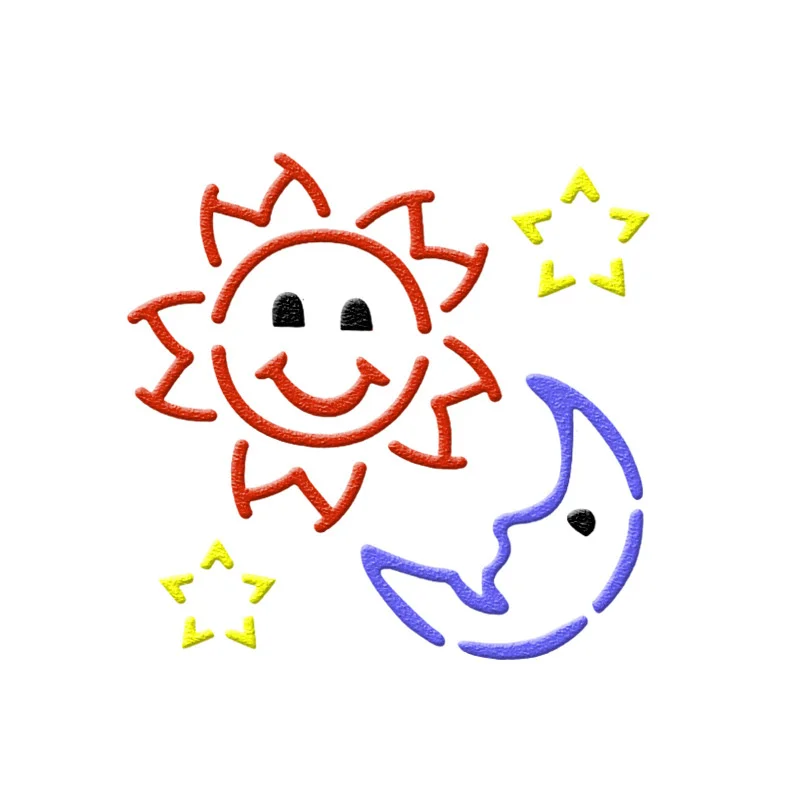 14*14 Sun moon ПВХ Многослойные трафареты для Diy раскраска скрапбукинга трафарет