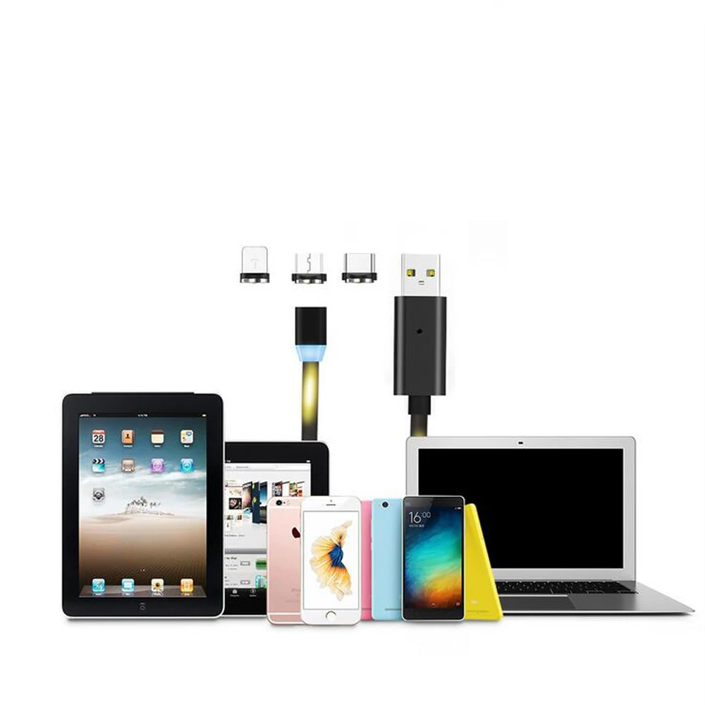 Светодиодное магнитное светящееся Зарядное устройство USB Type C/Micro USB/8 Pin зарядный
