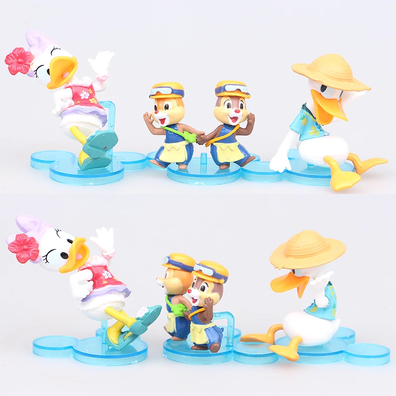 Disney Игрушечные лошадки 6 шт./лот 10 см Микки и Минни Маус Дональд Дак ПВХ фигурку
