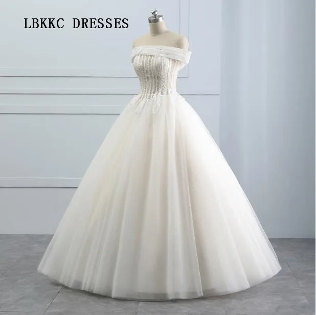 

Женское платье с вырезом лодочкой, ТРАПЕЦИЕВИДНОЕ свадебное платье из тюля, расшитое бисером, длиной до пола, свадебное платье