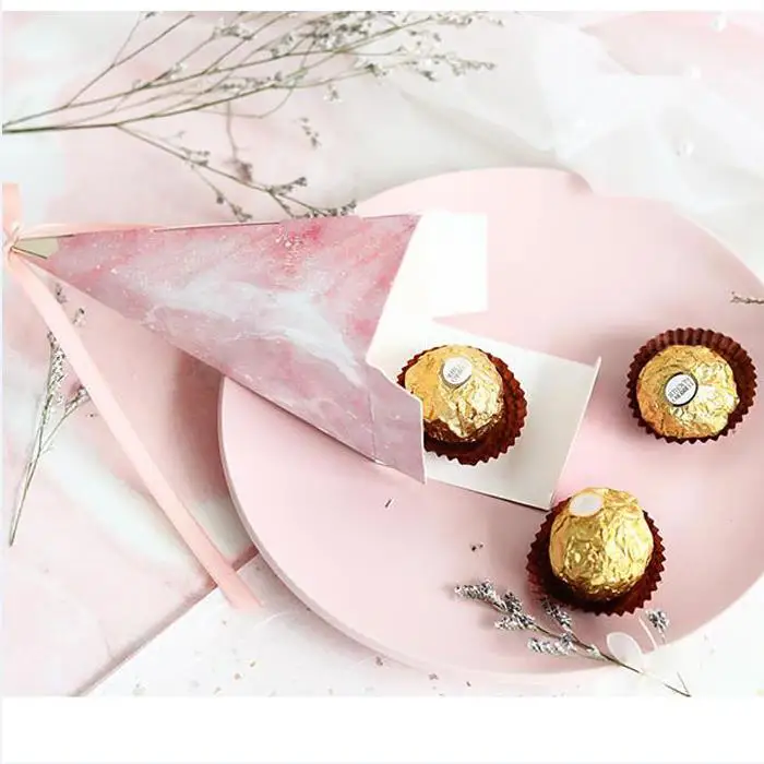 50 шт. розовые/белые мраморные коробки для свадебных подарков детская Подарочная