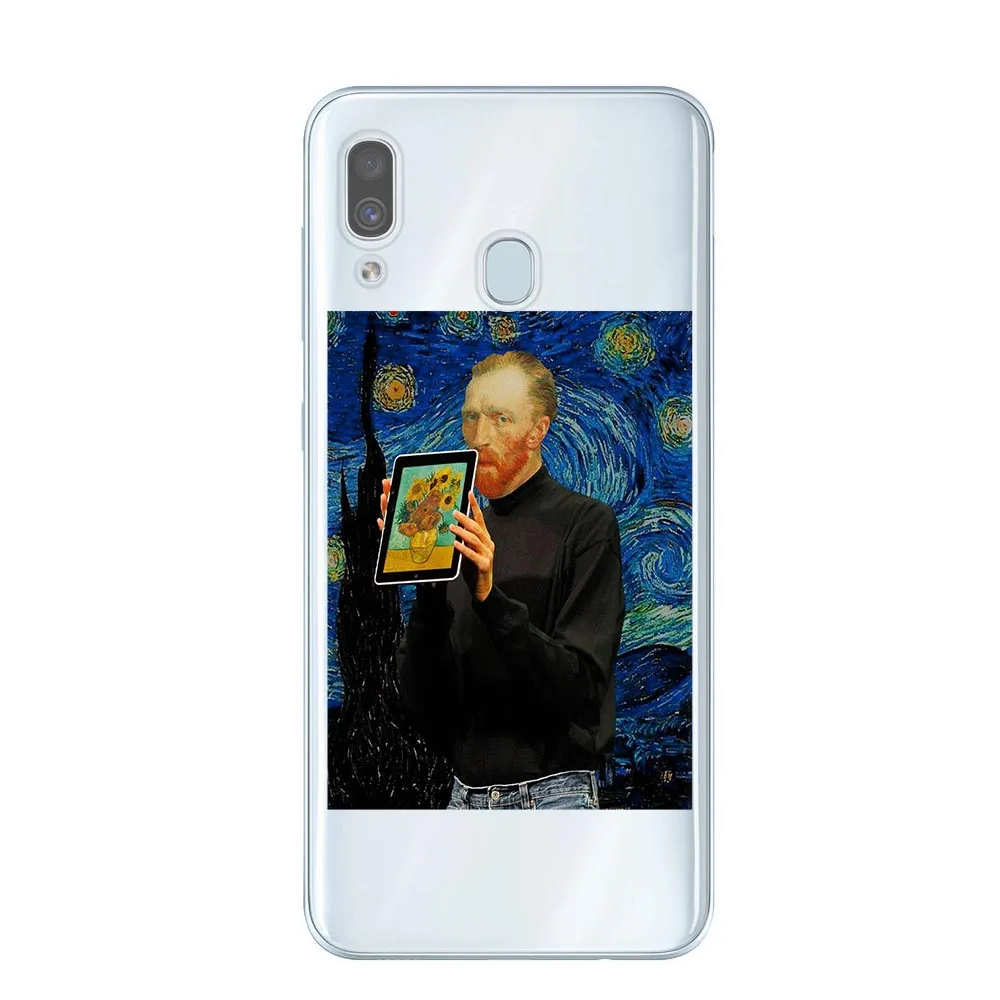 Чехол для телефона в винтажном стиле статуя Давида для Samsung A10 A20 A30 A40 A50 A60 A70 A80 A6 A8 A7 A9 Plus Мона Лиза Ван Гог Забавный чехол