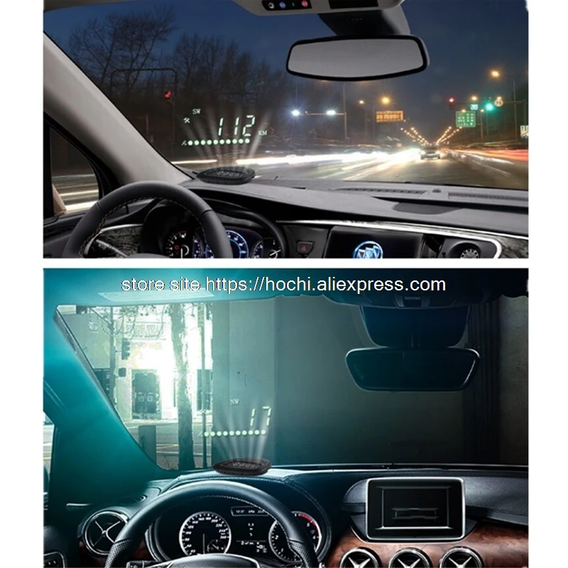 Multi-function Car HUD Automotive Head Up Display System Speeding Warning Digital Auto Speedometer Overspeed Alarm | Автомобили и