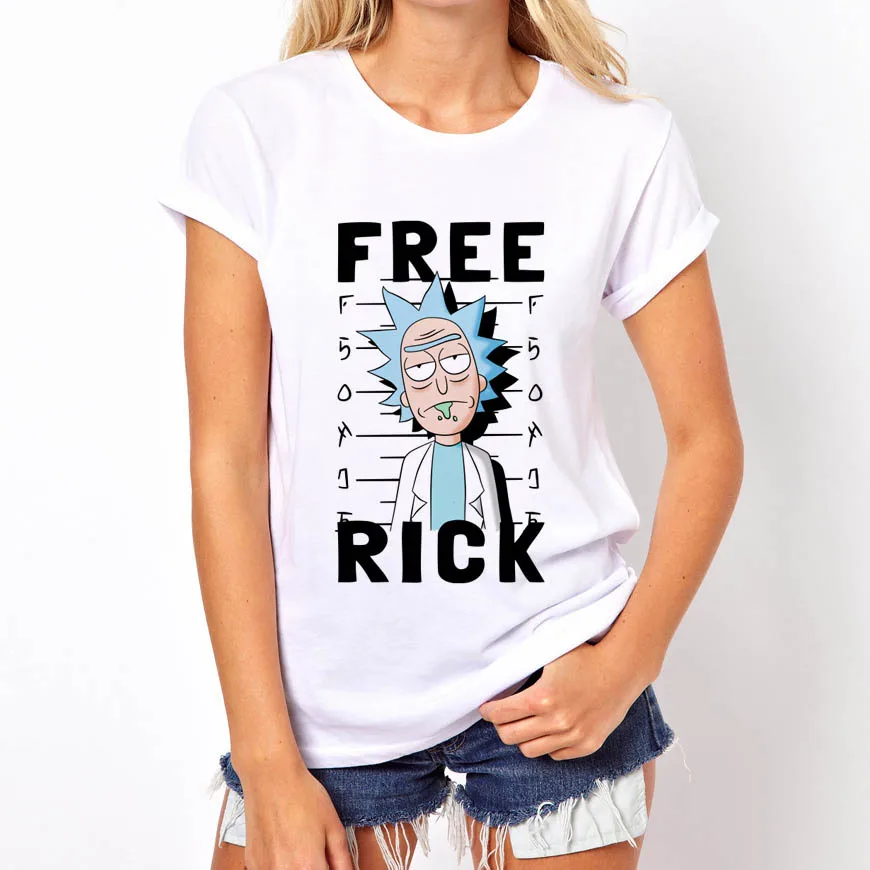 Rick and Morty T Shirt Women Short Sleeve Cute Female Tops Summer Tees For Girl | Женская одежда