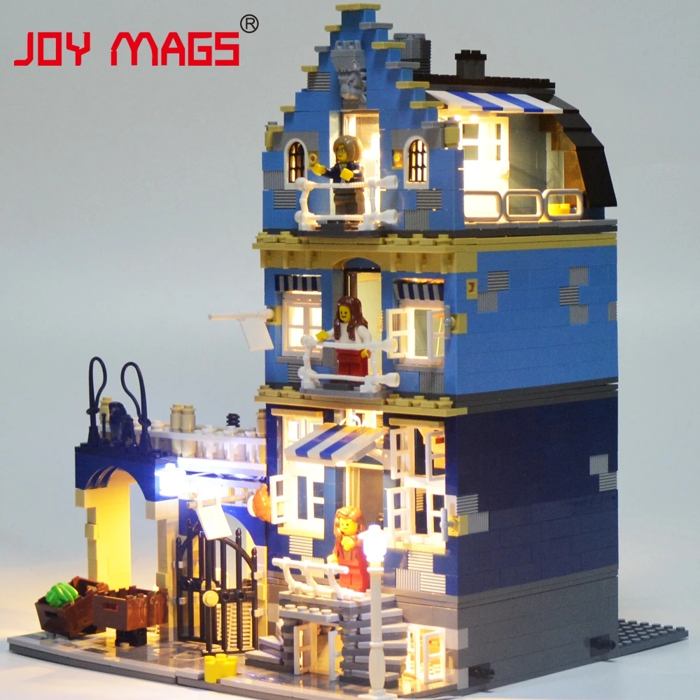 JOY MAGS светодиодный светильник для 10190 Creator market уличный светильник ing набор совместим только с моделью 15007