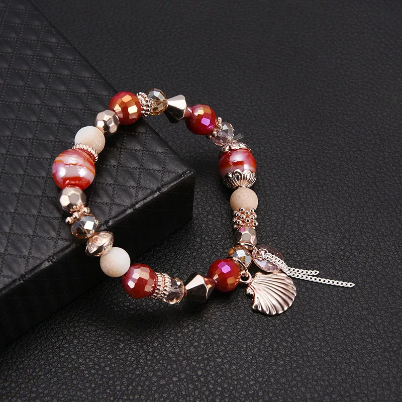 Женские браслеты с подвесками в виде ракушек Han Jing роскошные украшения стиле бохо