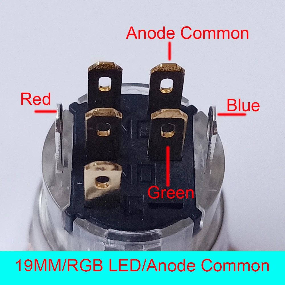 19 мм нержавеющая сталь мгновенный 12 В кольцо RGB три светодиодный с подсветкой