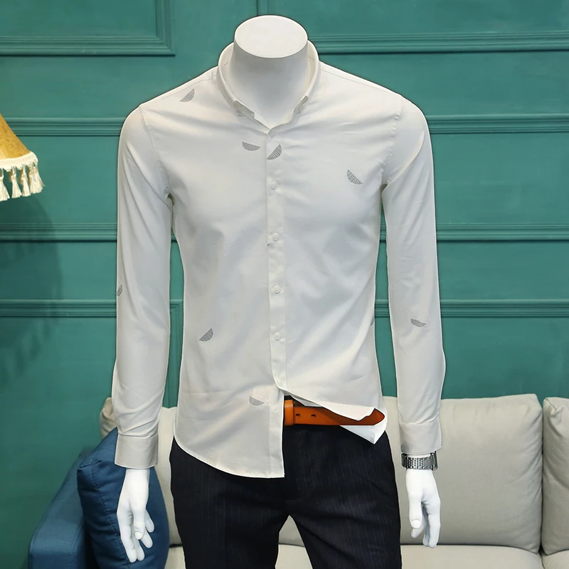 Новинка Весна 2018 британская мужская мода корейские рубашки костюм с длинным