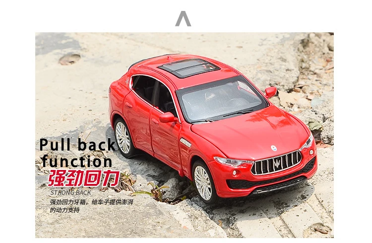Литой Автомобиль SUV Maserati Levante 1:32 модель автомобиля из металлического сплава моделирование откатные автомобили игрушки для детей Подарки для детей