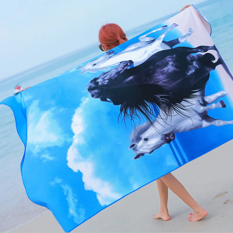 Hot Sell 100x180cm Printing Microfiber Large Beach Towel High Quality Bath for Adult Serviette De Plage Cover-UP |