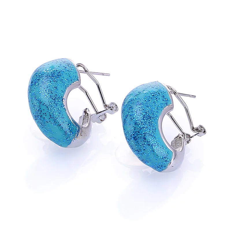 E1022 Flash Blue Sehuoran Oorbellen, Модные Ювелирные серьги-гвоздики для женщин, трендовые масляные серьги, богемные серьги из цинкового сплава, массивные серьги - Окраска металла: E1022 Flash Blue