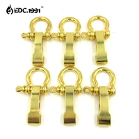 6pcslot o shape adjustable anchor shackle outdoor rope paracord bracelet buckle for tent camp hike travel kit edc tools gold