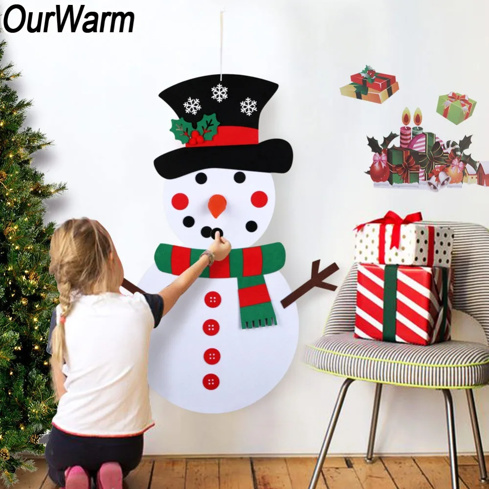 OurWarm Дети DIY войлочная елка украшение снеговика новогодние игрушки