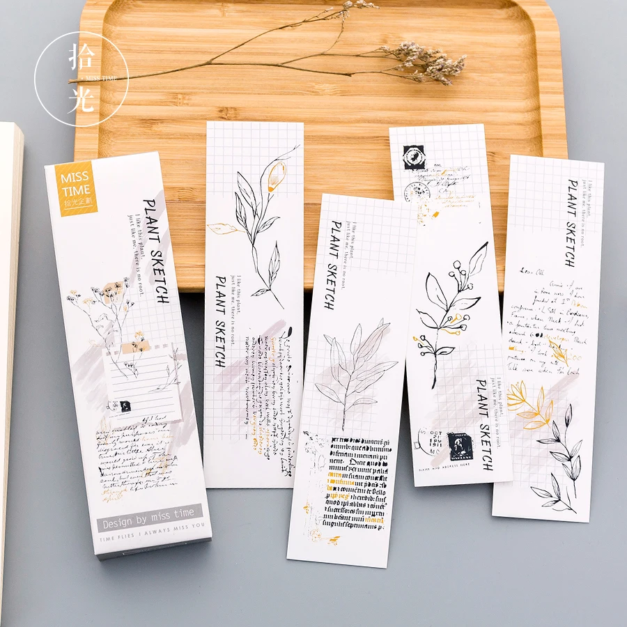 6 компл./лот простой рисунок закладки для книг аксессуары лист травы Закладка в