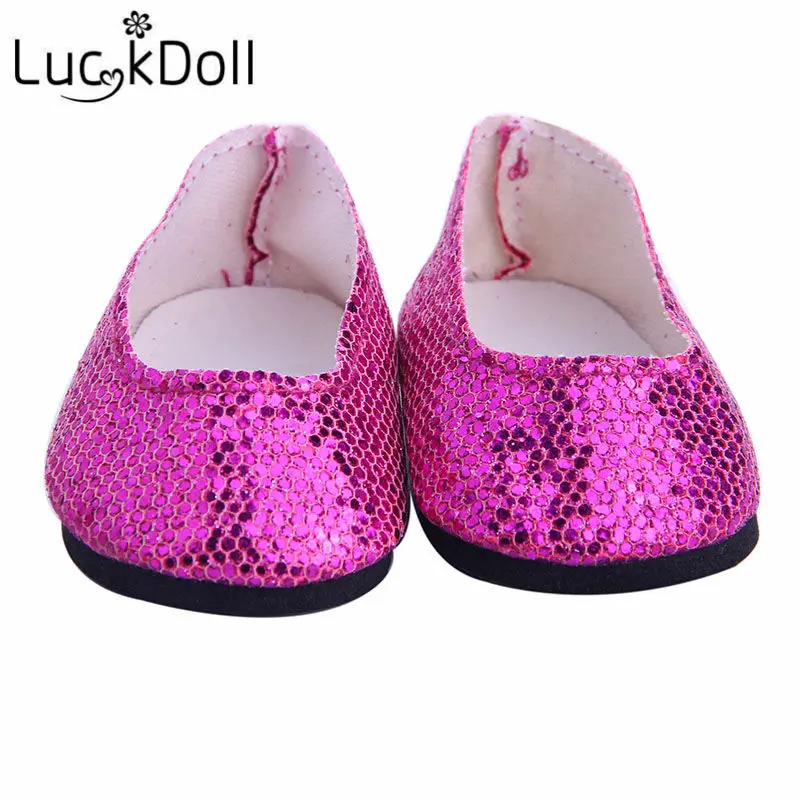 LUCKDOLL чистый цвет блестящая обувь подходит 18 дюймов американский и 43 см детская