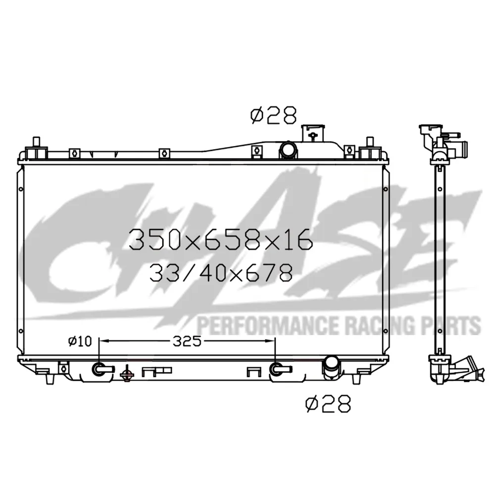 Алюминиевый радиатор для HONDA CIVIC ES7 ES8 ACURA EL 2001-2005 AT MT 26 мм OE:19010-PMM-A51 /19010-PMM-A52 /19010-PLC-901 |