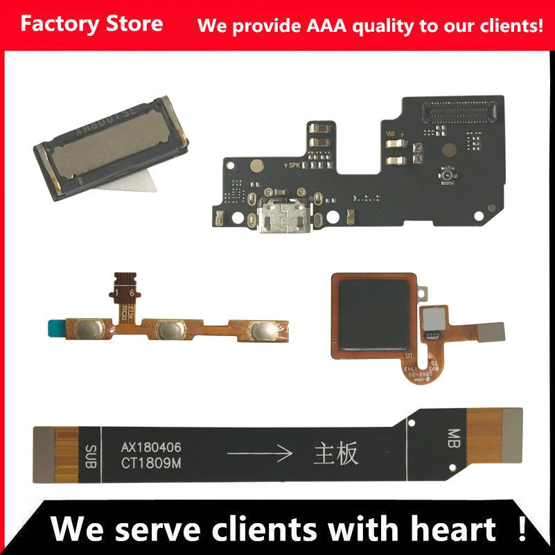 

Flex For Redmi 5 Plus Fingerprint Sensor For Redmi 5 Plus Power Volume buttons flex cable For Redmi 5 Plus USB Charging Dock