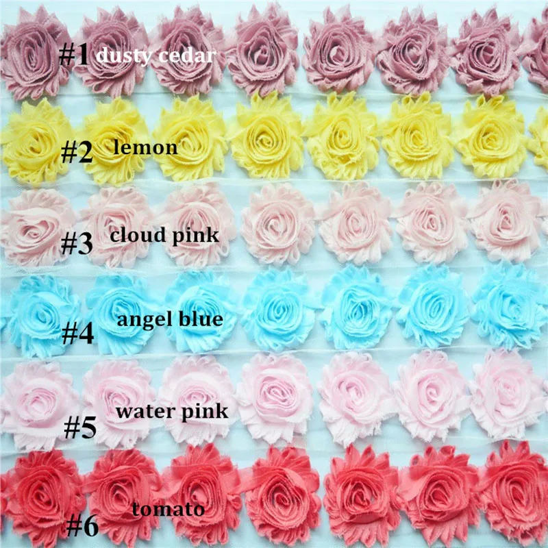 18 ярдов/партия 2 5 дюйма ободок потертые цветы 28 цветов|shabby chiffon flowers|shabby flowerschiffon