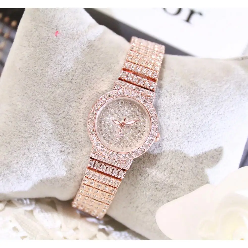 LinTimes Women Elegant Luxury Watches Bracelet Shimmer Crystal Quartz Wristwatch reloj mujer Clock