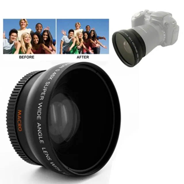 Совершенно новый 0.45X 52 мм широкоугольный объектив с макро для Nikon Coolpix D40/ D60/ D70s/ D3000/
