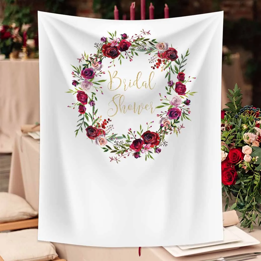 Allenjoy фотография венок красные цветы детский душ белый фон для фотосъемки