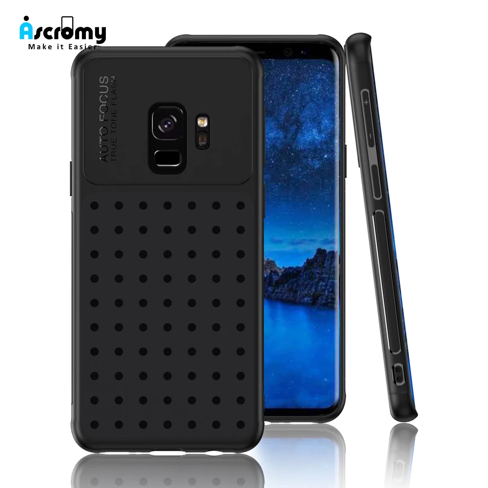 Ascromy чехол для телефона Samsung S9 Plus сетчатый задний дышащий теплоотвод подставка