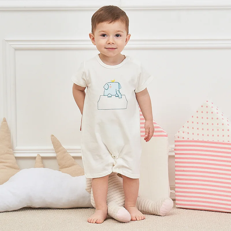 

Baby romper summer new cartoon Lycra cotton short sleeve flat angle kids romper baby boys girls clothes ropa bebe