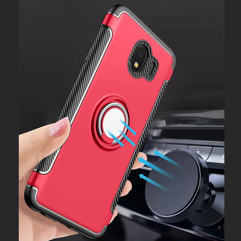 J4 чехол для Samsung Galaxy 2018 Чехол Броня 360 полная защита кольцо магнетизм держатель