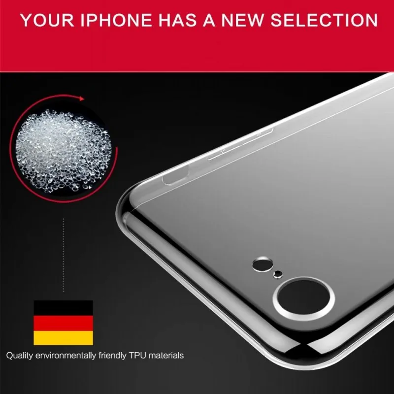 Ультратонкий Мягкий Прозрачный чехол из ТПУ для Apple iPhone X 8 Plus 7 5 5s силиконовый 6
