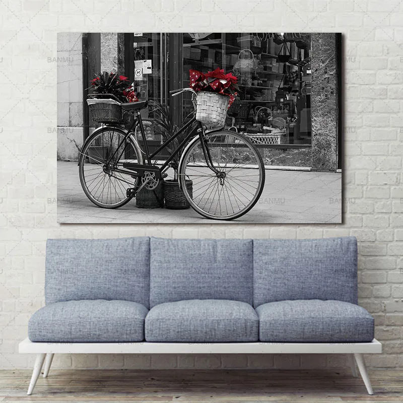 

Wall Art Canvas Painting home deor morden1 penel print Retro bicycle Wall Pictures print for Living Room Art Pictures no frame