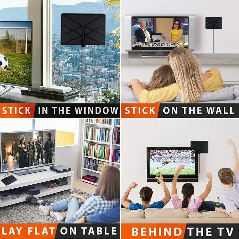 Miles TV Aerial Indoor Amplified Digital HDTV Antenna with 4K UHD 1080P DVB-T Freeview for Life Local Channels Broadcast | Электроника