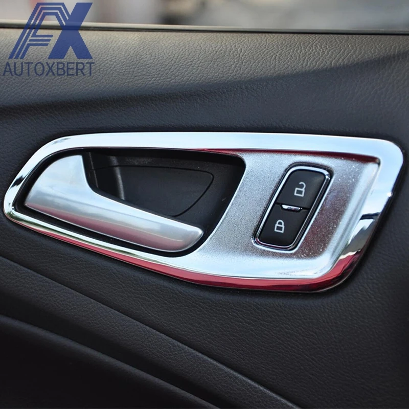 AX хромированная для внутренней дверной ручки Catch Cover Bowl Frame Trim Surround Bezel Ford Escape Kuga 2013