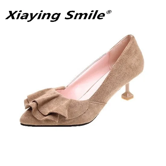 Женские туфли с острым носком Xiaying Smile розовые принцессы на тонком каблуке