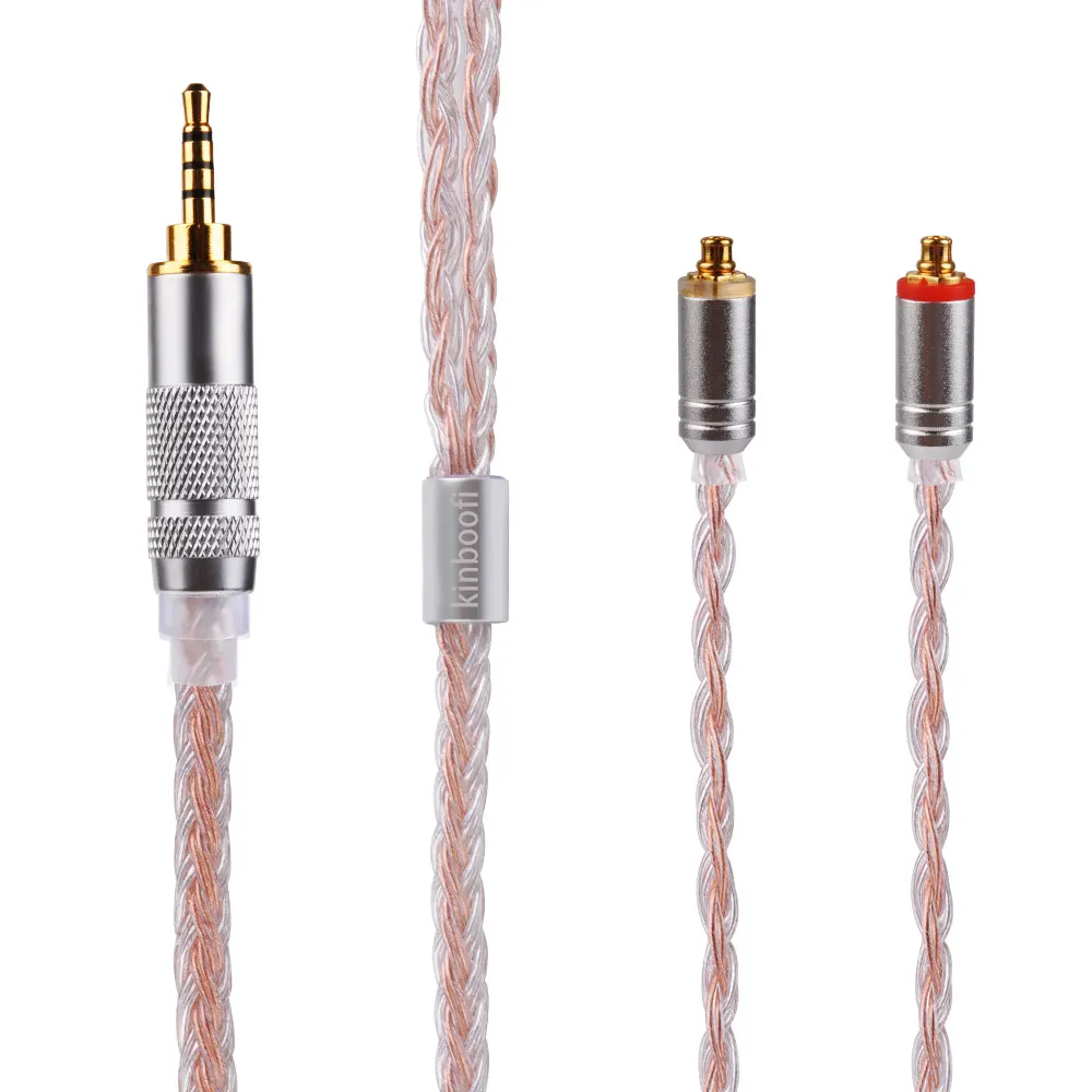 2.5 with MMCX KINBOOFI 16 Core с серебряным покрытием кабель наушников MMCX/2Pin разъем 3,5/2,5/4,4 мм для съемки V80 AS10 BA10 ZS10 AS06 AS16 - Цвет: 2.5 with MMCX