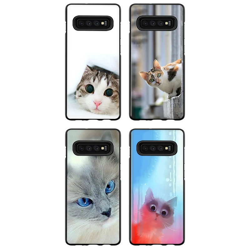 Black Cat Staring Eyes Soft Phone case for Samsung S6 S7 Edge S8 S9 10 Plus S10e Note 8 9 M10 M20 M30 M40 | Мобильные телефоны и