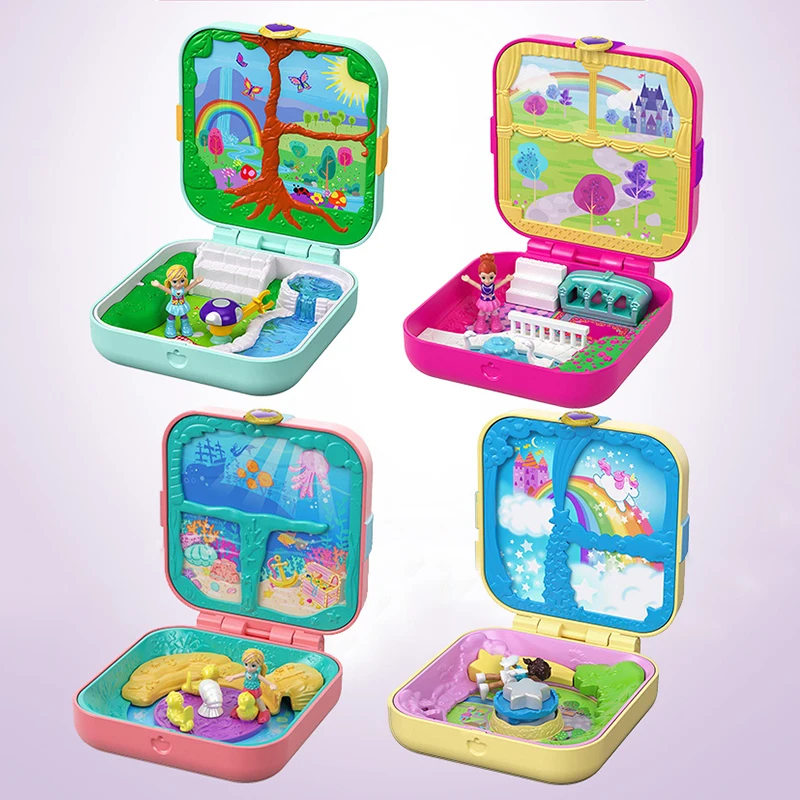 Polly Pocket милая кукла для девочек скрытый мир дом мини-сцена набор для девочек игрушки для детей подарок Русалочка детские игрушки аксессуары