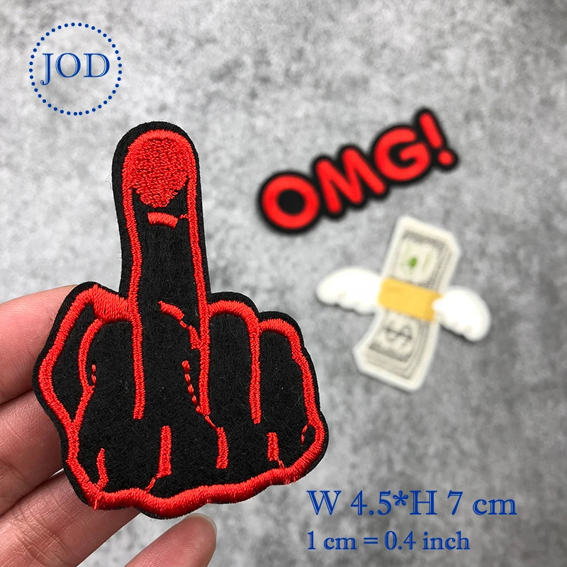 JOD OMG Красная Вышивка Байкерская нашивка аппликация для одежды наклейка утюжок на