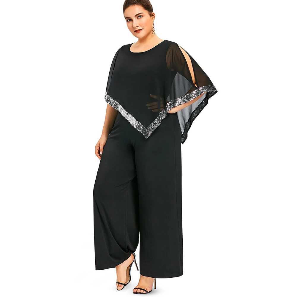 ROSE GAL Плюс Размер 5XL Широкие ноги Длинный комбинезон с длинными брюками
