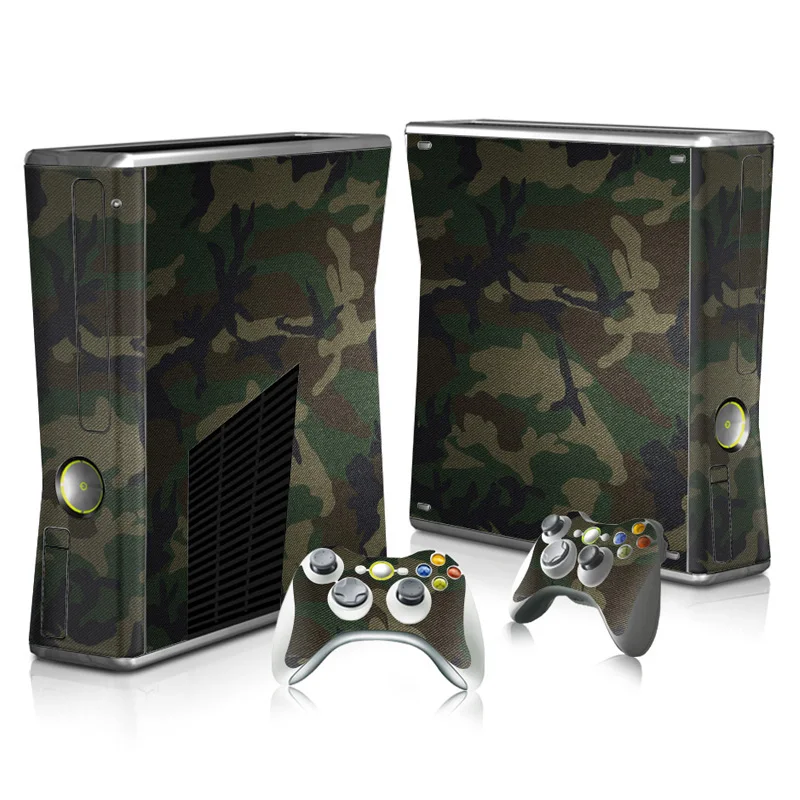 Виниловая защитная пленка Camo Skin Наклейка и 2 наклейки для геймпадов Чехлы для Xbox 360 Slim консоли