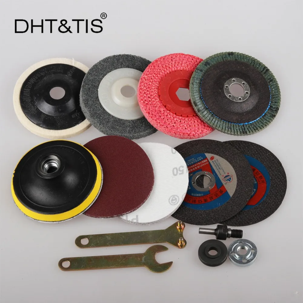 DHT &amp TIS 17 шт. 4 &quot/100 мм металлический шлифовальный диск полировальный набор для