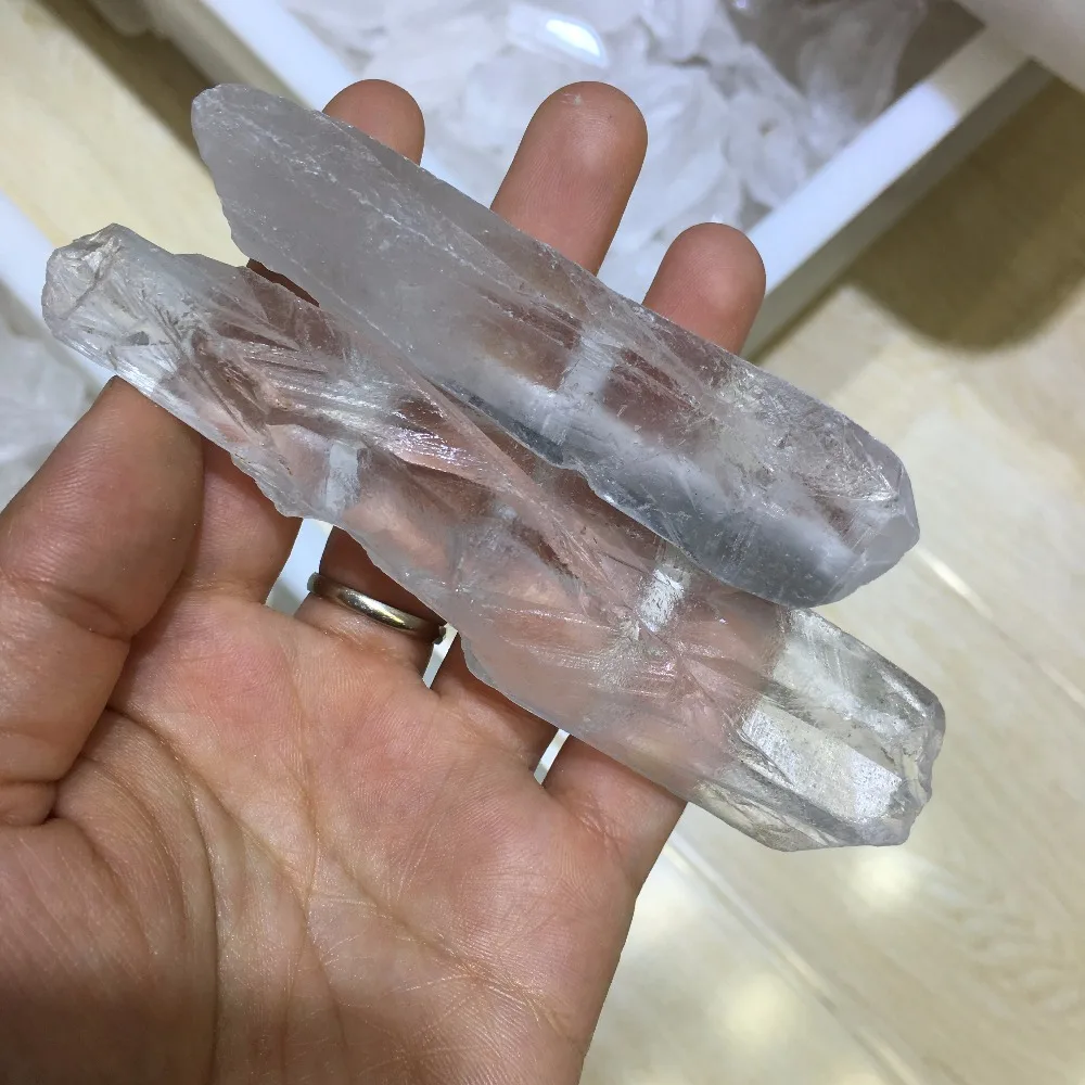 2pcs big size natural Brazil rough clear quartz specimen wand skeleton crystal reiki healing crystals wicca energy stone | Дом и сад