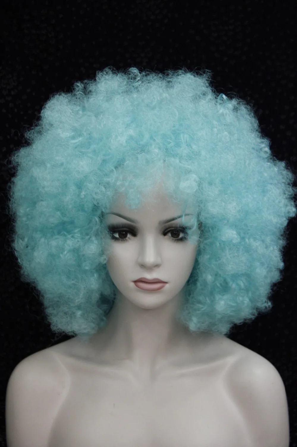 SXY++++ Hot heat resistant Party hair&gt&gt&gtLight Blue Afro fluffy Cosplay Anime wig Carnival party Hair Wigs |