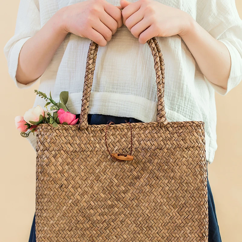 Kissyenia Women Straw Knitted Beach Bags Bohemia Bali Handmade Wicker Woven Summer Tote Rattan Shoulder KS1212 | Багаж и сумки
