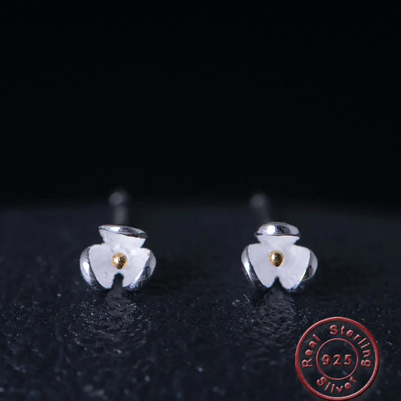 Милые серьги-гвоздики с цветком Amxiu двухцветные ювелирные изделия из 100%