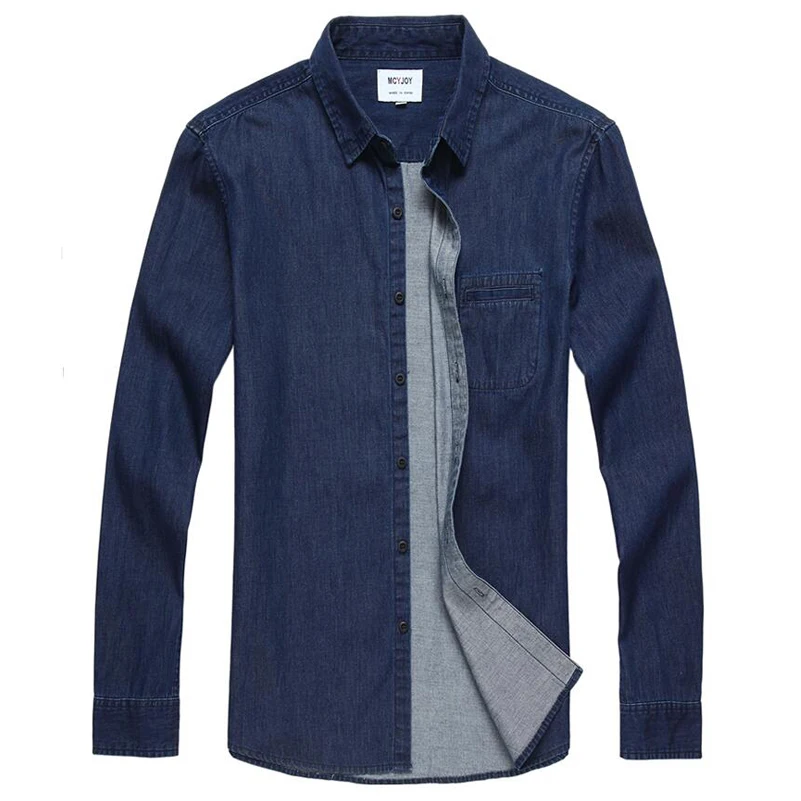 Стильная джинсовая рубашка в европейском стиле ковбойский с длинным рукавом