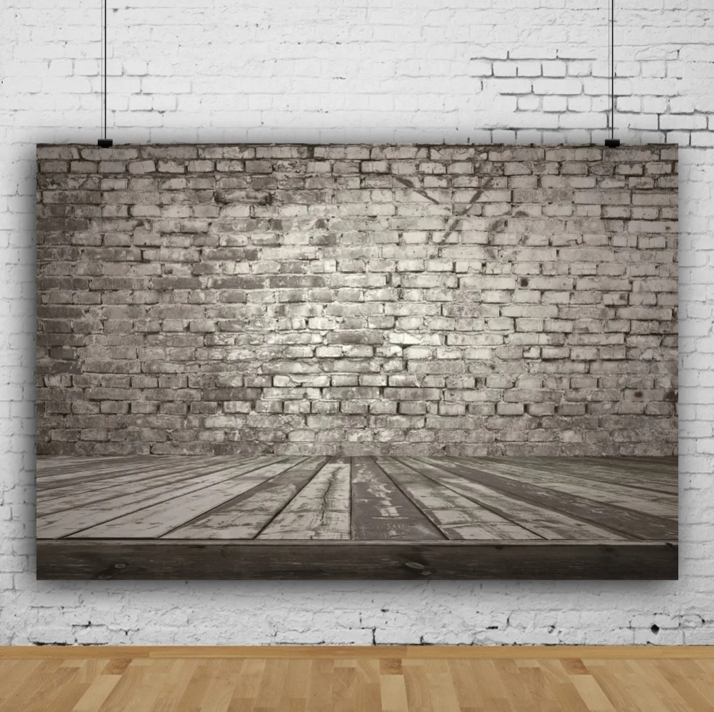 Laeacco Old Brick Wall Wooden Floor Baby Party Newborn Portrait Photo Backgrounds Photography Backdrops Photocall Studio | Электроника