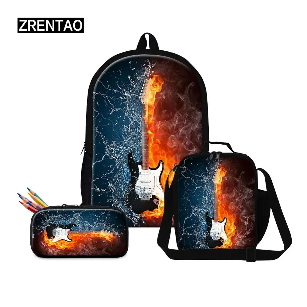 ZRENTAO крутой рюкзак с музыкальным принтом для детей школьная сумка маленьких