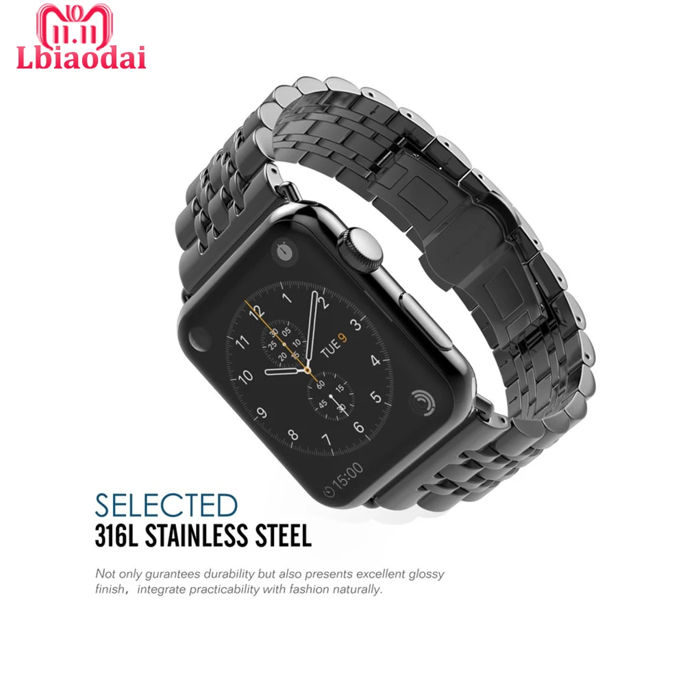 Ремешок из нержавеющей стали для Apple Watch band 42 мм 38 44/40 iwatch serie 4 3 2 1 браслет