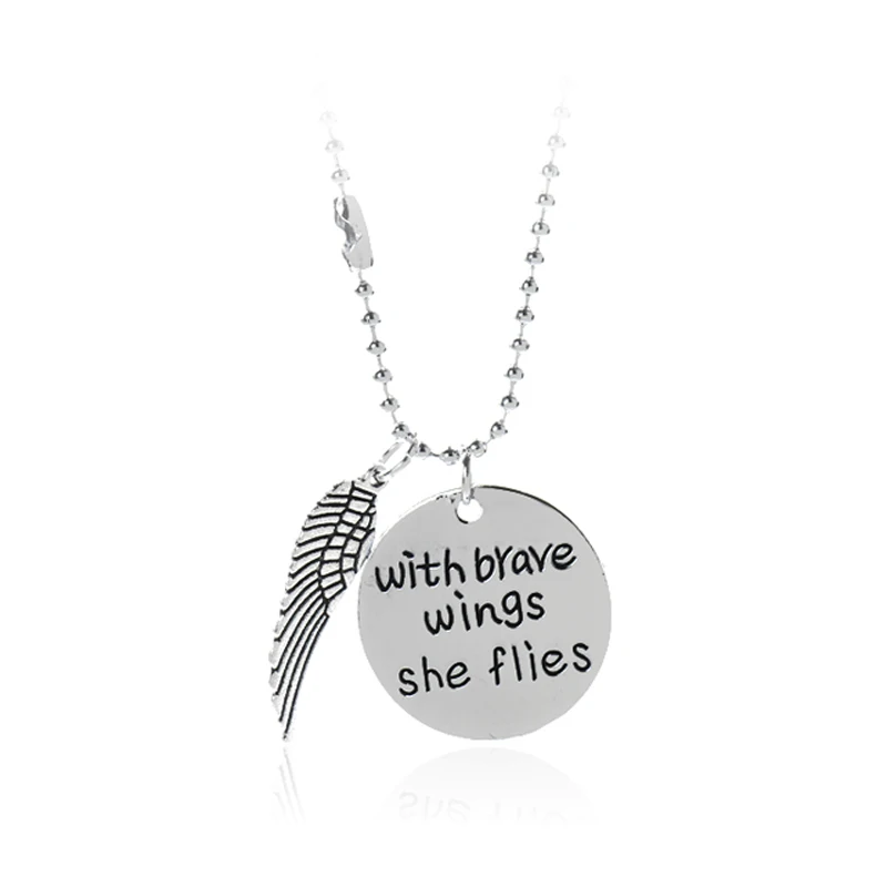 Вдохновляющее ожерелье ручной работы с храбрыми крыльями Она Мухит подарок для