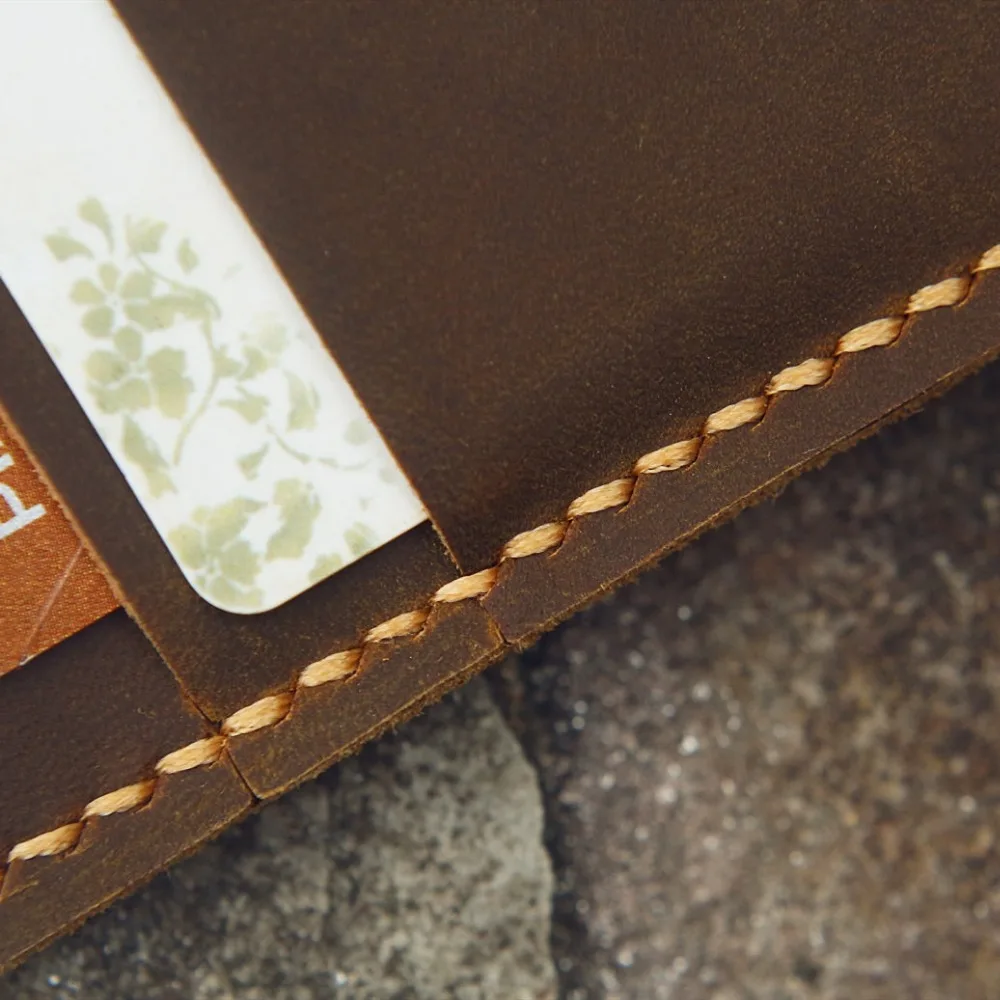 Personalized Distressed Leather Men Women long wallet / slim vertical bifold leather clutch card holder travel wallets | Багаж и сумки